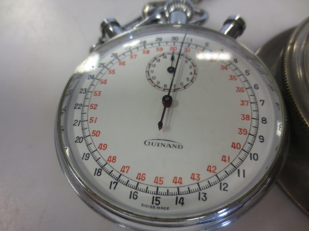 A smiths car clock, a stopwatch and an open faced pocket watch by Elgin - Image 4 of 4