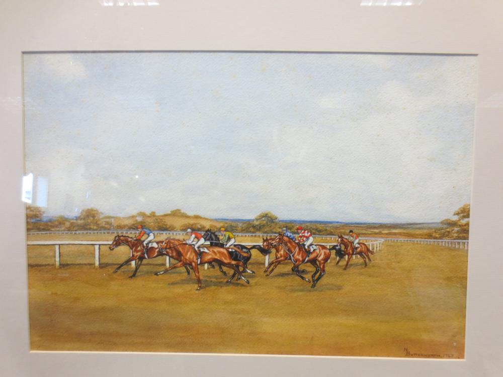 BUTTERWORTH, six horse racing and hunting pictures, watercolour - Image 3 of 11