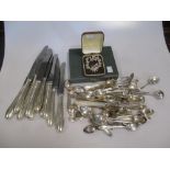 five sets each of 6 silver coffee spoons (one set cased) together with a collecton of assorted