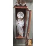 A Vienna type glazed case twin weight wall clock, and a drop dial mahogany wall clock (2)