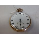 A George V 9ct gold open faced pocket watch, gross weight 78.8g