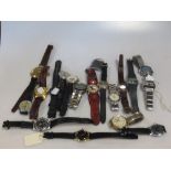 A large collection of wristwatches