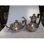 A four piece silver plated tea & coffee set and other items