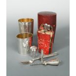 A George III silver travelling or campaign picnic set, by William Eley & William Fearn and William