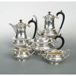 A continental metalwares five piece tea and coffee set, of possible Indian origin, and in the