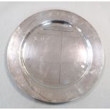 A 20th century Italian metalwares silver plate, by Romeo Miracoli & Figlio SRL, Milano, of plain
