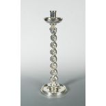 A 20th century Italian metalwares silver candlestick, by Ilario Pradella SRL, Milano, the barley