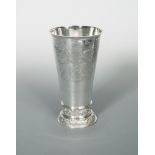 A 19th century Dutch metalwares large silver beaker, double struck maker's mark, untraced,