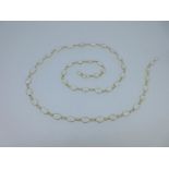 A moonstone necklace, with forty one slightly graduating oval shaped cabochon moonstones,