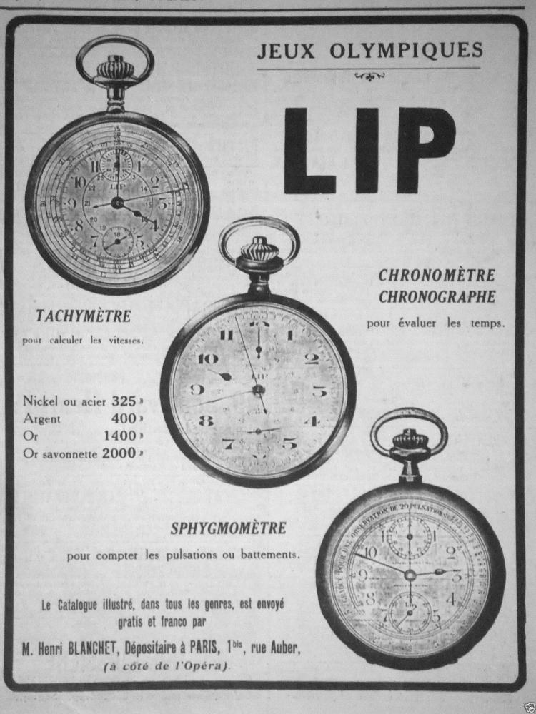 Lip - An open faced pocket watch / chronograph / tachymeter, according to the inscription on the - Image 8 of 8