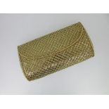 Carl Bucherer - A lady's bi colour mesh style evening clutch bag, circa 1965, of open basket weave