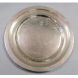 A 20th century Italian metalwares silver plate, by Gabriella Gonnelli, Firenze, of plain circular
