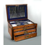 A canteen containing a 119 piece harlequin set of silver cutlery and flatware with 13 additions,