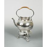 A Victorian silver plated spirit kettle and stand, by Martin, Hall & Co of Sheffield, circa 1860, of