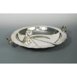 A 20th century Italian silver plated punchbowl and ladle, the bowl by Carlo Mozzoni, Milano, of