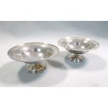 A pair of Victorian silver bonbon dishes, by James Willis Dixon, London 1897, each of circular