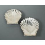 A pair of George IV silver butter shells, possibly by William Eaton, London 1825, each modelled as