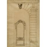 Italian School, 18th Century Architectural study of a doorway, and another possibly for a spandrel