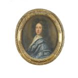 Circle of John Closterman (German, 1660-1711) Portrait of a gentleman in a long brown wig, blue