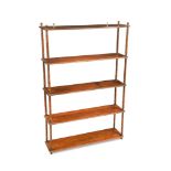 A set of Regency style mahogany open hanging shelves, early 20th century, with slender simulated