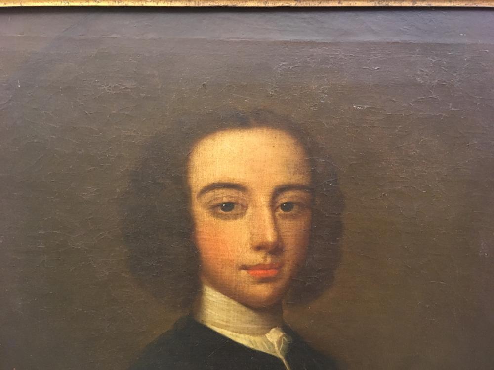 English School, 18th Century Portrait of a gentleman, three-quarter length, in black jacket and - Image 2 of 12