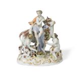 A Meissen porcelain figure group of Europa and the Bull, 19th century, after the model by J. J.