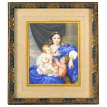 French School, 19th Century The Madonna and Child with St John the Baptist watercolour on card 7.