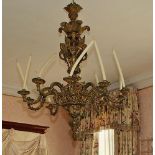 An early 19th century Régence style ormolu ten branch chandelier, by Johnston Brooks & Co,