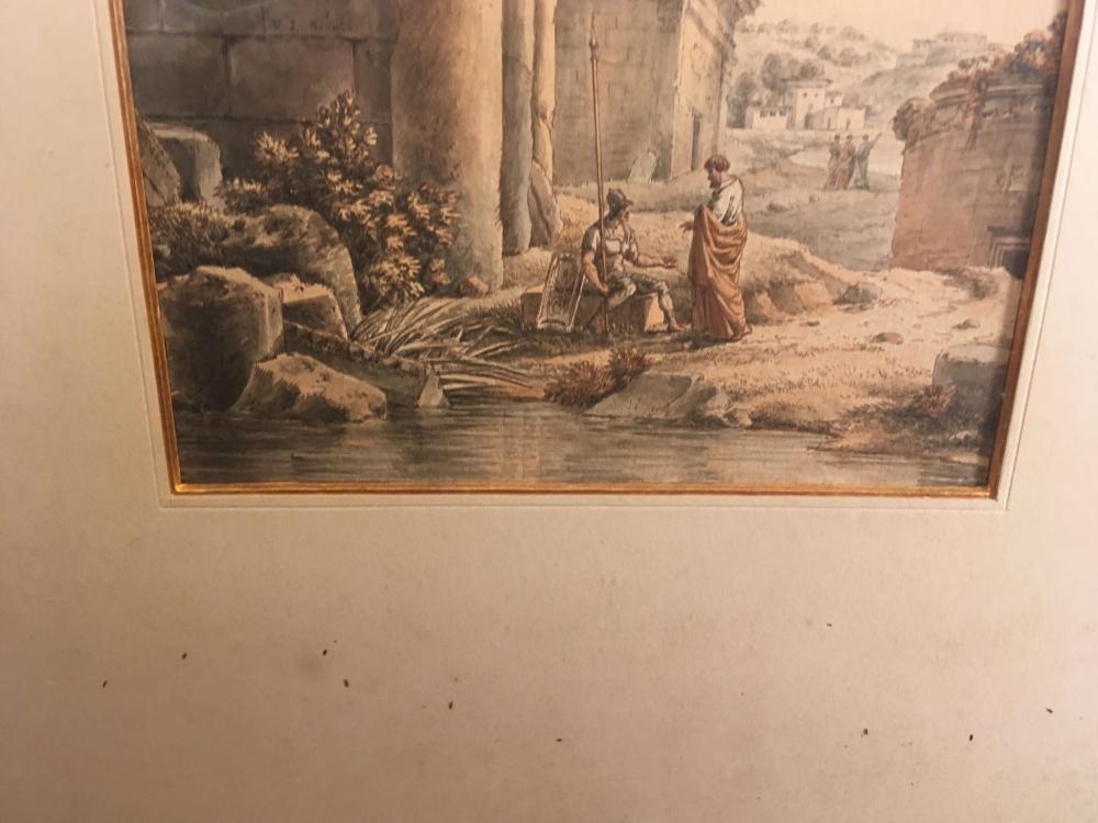 Victor-Jean Nicolle (French, 1754-1826) Italian capriccio scenes both signed "V J Nicolle" - Image 4 of 19