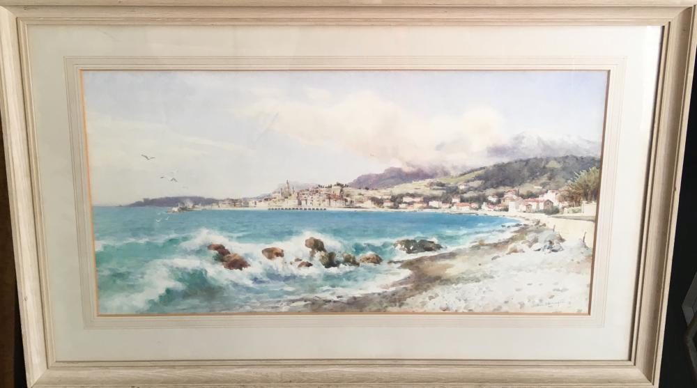 Arthur Burrington (British, 1856-1924) Menton, France signed lower right "Arthur Burrington / - Image 2 of 9