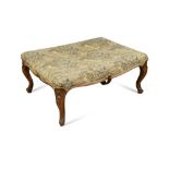 A mid-19th century rosewood upholstered stool, on cabriole legs 38 x 86 x 63cm (15 x 34 x 25in)