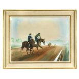 § John Skeaping, RA (British, 1901-1990) Racing at the Saratoga racetrack, USA signed lower right "