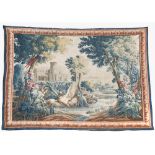 A Louis XV Aubusson verdure tapestry, after Jean Baptiste Oudry, woven in typical colours with a