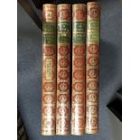 Four leather covered print boxes, formerly used at the Albertina Museum, Vienna, with original spine