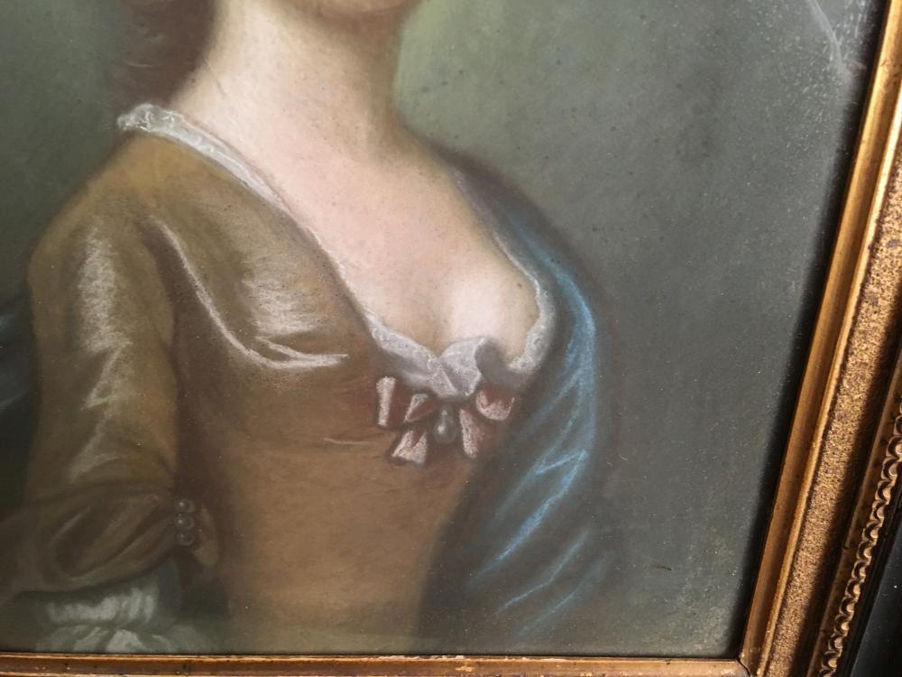 English School, 18th Century Portrait of a lady in a gold dress and blue cloak; Portrait of a lady - Image 7 of 16