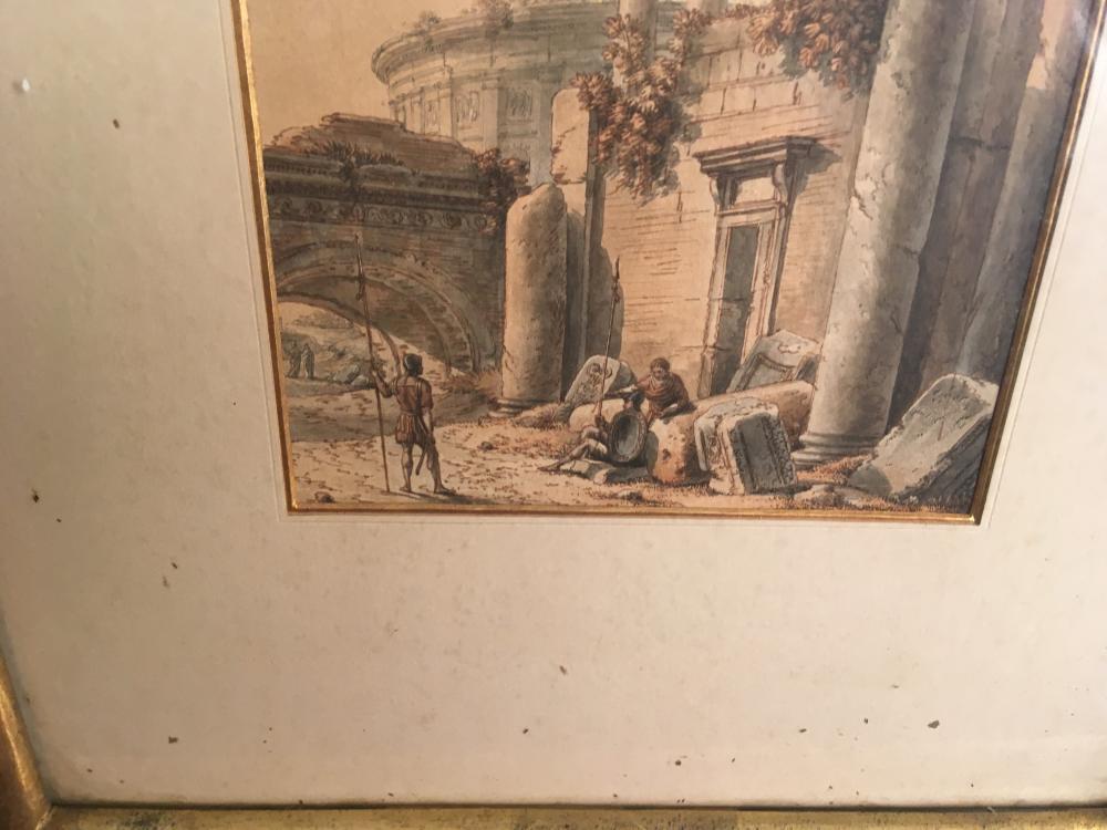 Victor-Jean Nicolle (French, 1754-1826) Italian capriccio scenes both signed "V J Nicolle" - Image 10 of 19