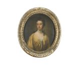 Circle of Michael Dahl (Swedish, 1659-1743) Portrait of Mrs Wilmot, head and shoulders, in a gold