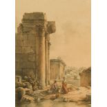 Victor-Jean Nicolle (French, 1754-1826) Italian capriccio scenes both signed "V J Nicolle"