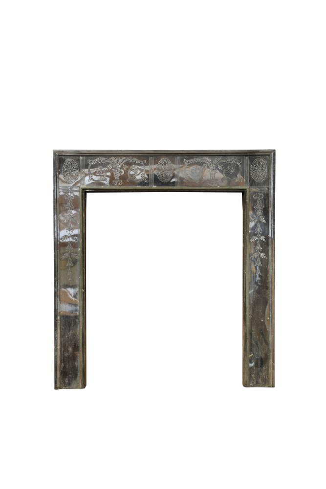 An Edwardian Paktong framed small chimney piece slip, 62 x 56cm (24 x 22in)