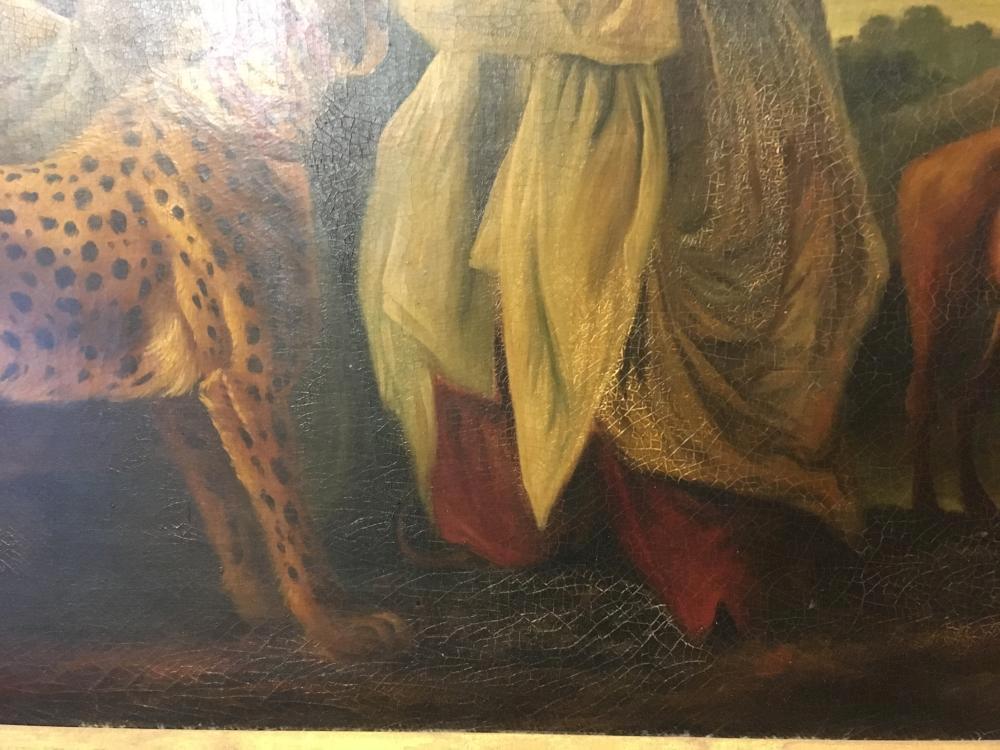 After George Stubbs (British, 1724-1806) A Cheetah and a Stag with two Indian servants oil on canvas - Image 7 of 9