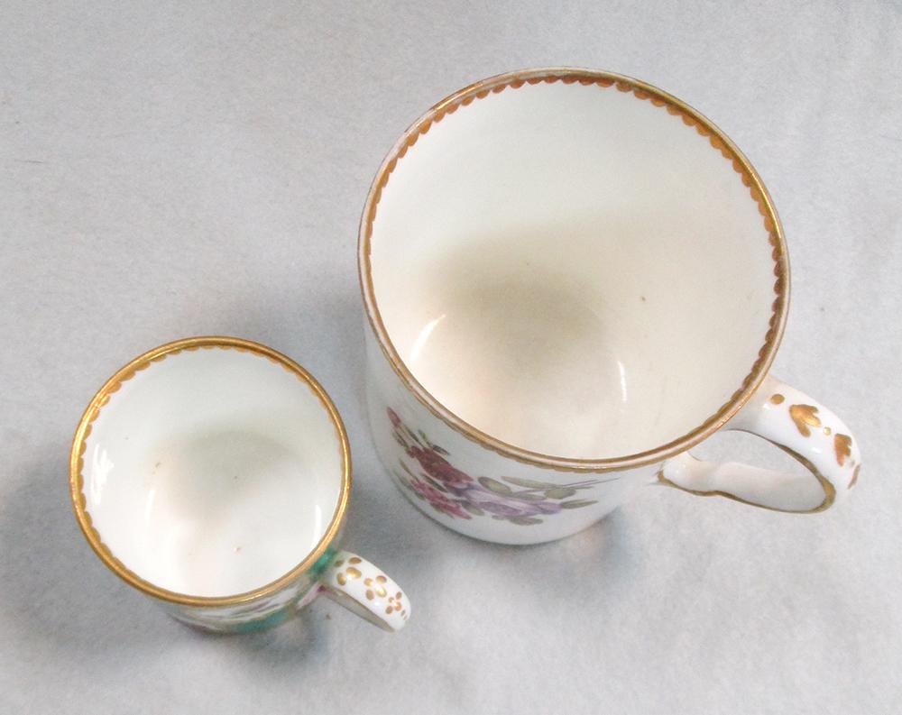 A Sevres coffee cup and saucer, painted with bouquets of flowers within gilt dentil rims, blue - Image 7 of 11