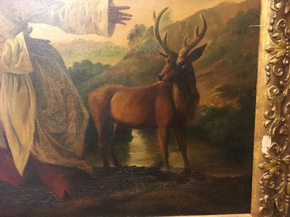 After George Stubbs (British, 1724-1806) A Cheetah and a Stag with two Indian servants oil on canvas - Image 6 of 9