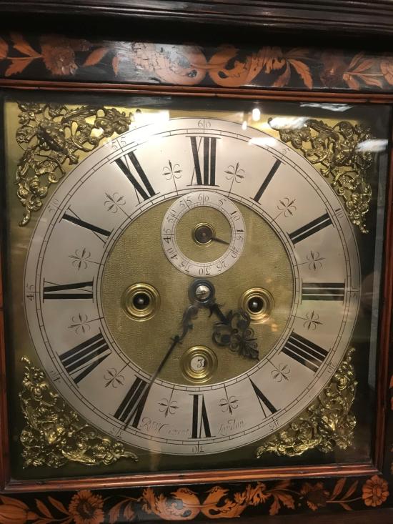 Robert Clements, London, a late 17th century walnut marquetry longcase clock, the hood with - Image 22 of 22