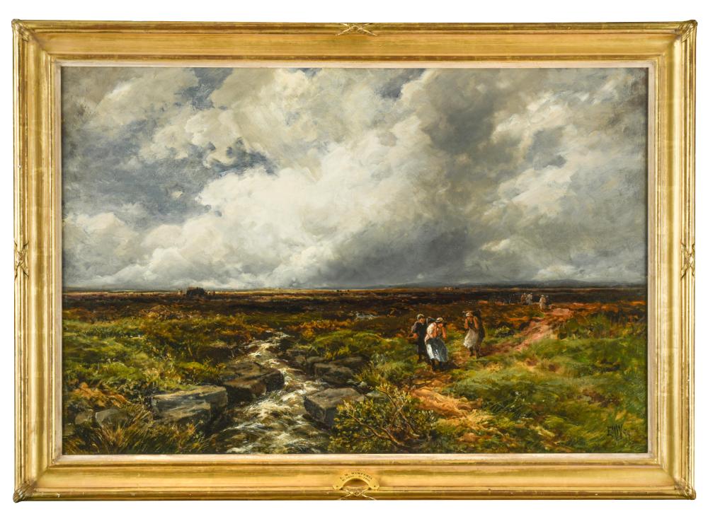 Edmund Morison Wimperis, VPRI (British, 1835-1900) Returning from the Peat Bog signed lower right