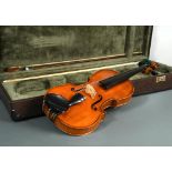 An English violin by and labelled Frederick Cayford, Maker, London 1882, with two-piece back,