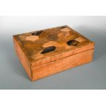 A late 19th century specimen wood inlaid box, in the manner of Gillows, the rectangular box with