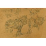 Sidney Paul Goodwin (British, 1867–1944) Study of heavy horses with annotations pencil 23 x 35cm (