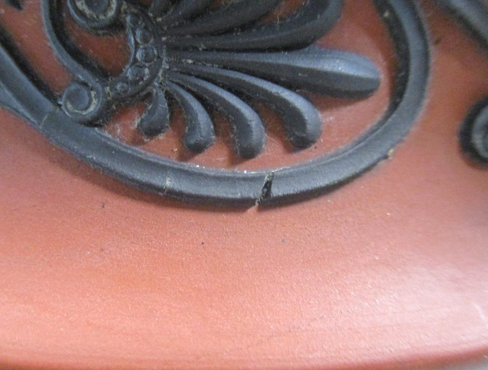 A 19th century Wedgwood Rosso Antico two-handled pedestal bowl, sprigged with a border of palmettes, - Image 4 of 6