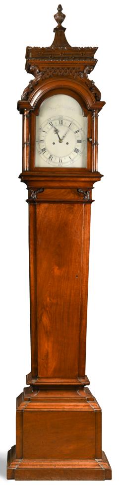 Henry Hindley, York, a George III mahogany 'Chinese Chippendale' longcase clock, the case very