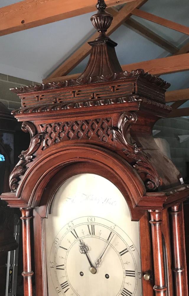 Henry Hindley, York, a George III mahogany 'Chinese Chippendale' longcase clock, the case very - Image 4 of 12